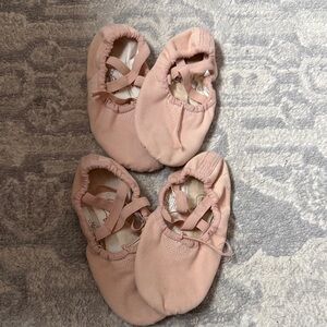 Pink Ballet Slippers - Soft Canvas Split-Sole